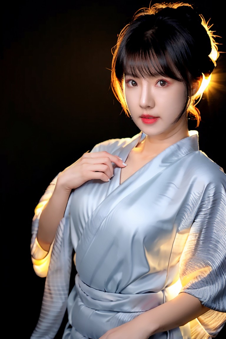 20240410_180558_666679-1487159797-1girl, medium breasts, looking at viewer, realistic, photorealistic,  kimono, back lighting, (in studio_ 1.1), (white background.jpg